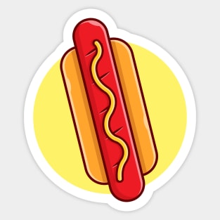 Hotdog Cartoon Vector Icon Illustration (10) Sticker